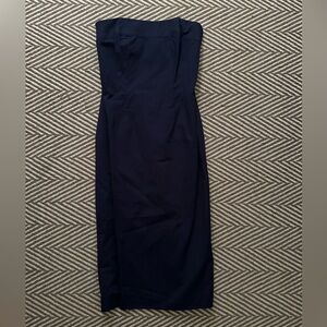 Navy strapless Shoshanna midi dress
